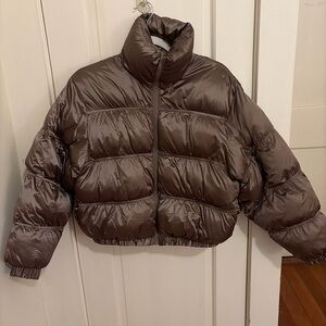 Women‘s Wild Fable nylon Chocolate Brown Puffer Jacket XXS